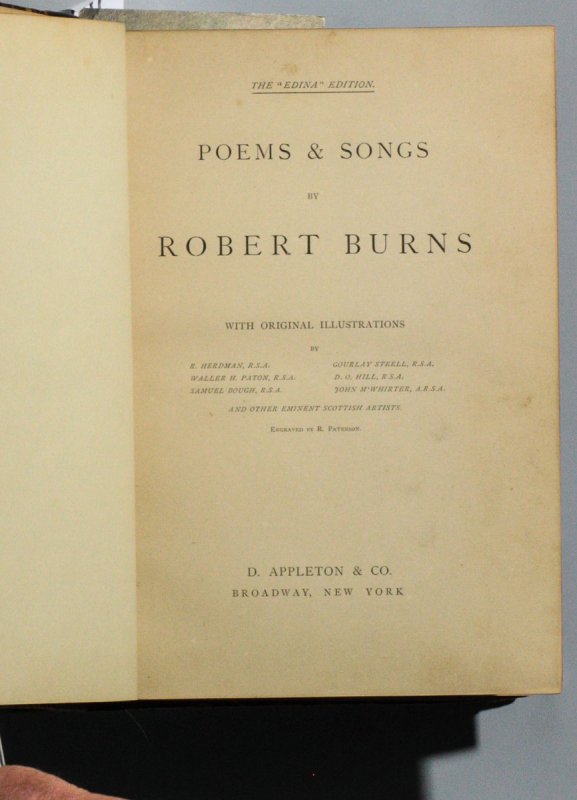 POEMS & SONGS BY ROBERT BURNS THE EDINA EDITION WITH ORIGINAL ILLUSTRATIONS